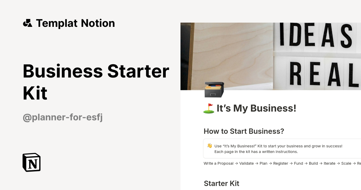 Business Starter Kit Templat oleh ESFJ | Notion Marketplace