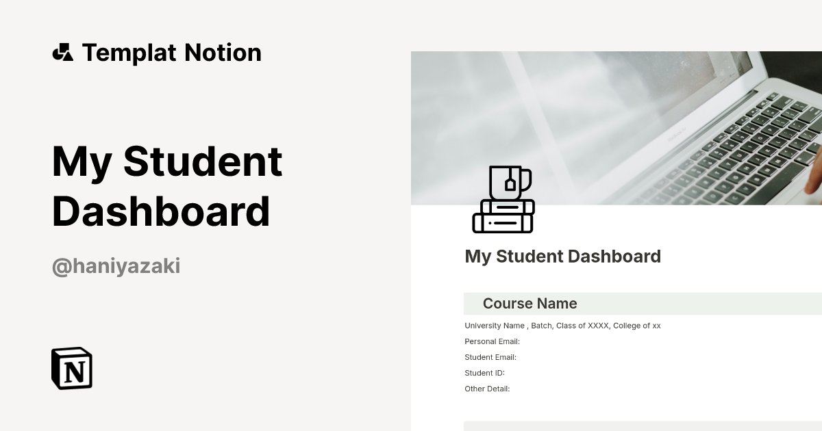 Templat My Student Dashboard | Notion Marketplace