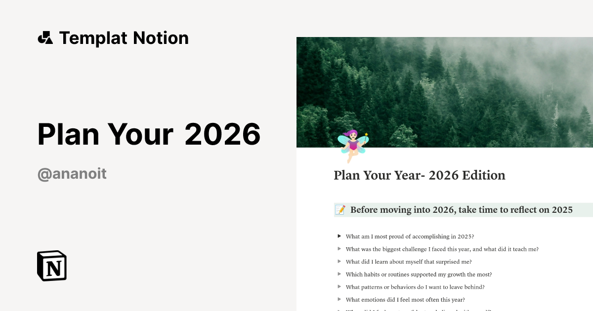 Templat Plan Your 2026 | Notion Marketplace