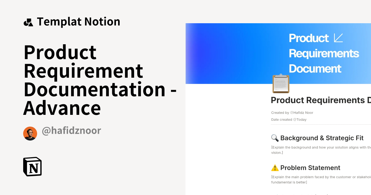 Templat Product Requirement Documentation - Advance | Notion Marketplace