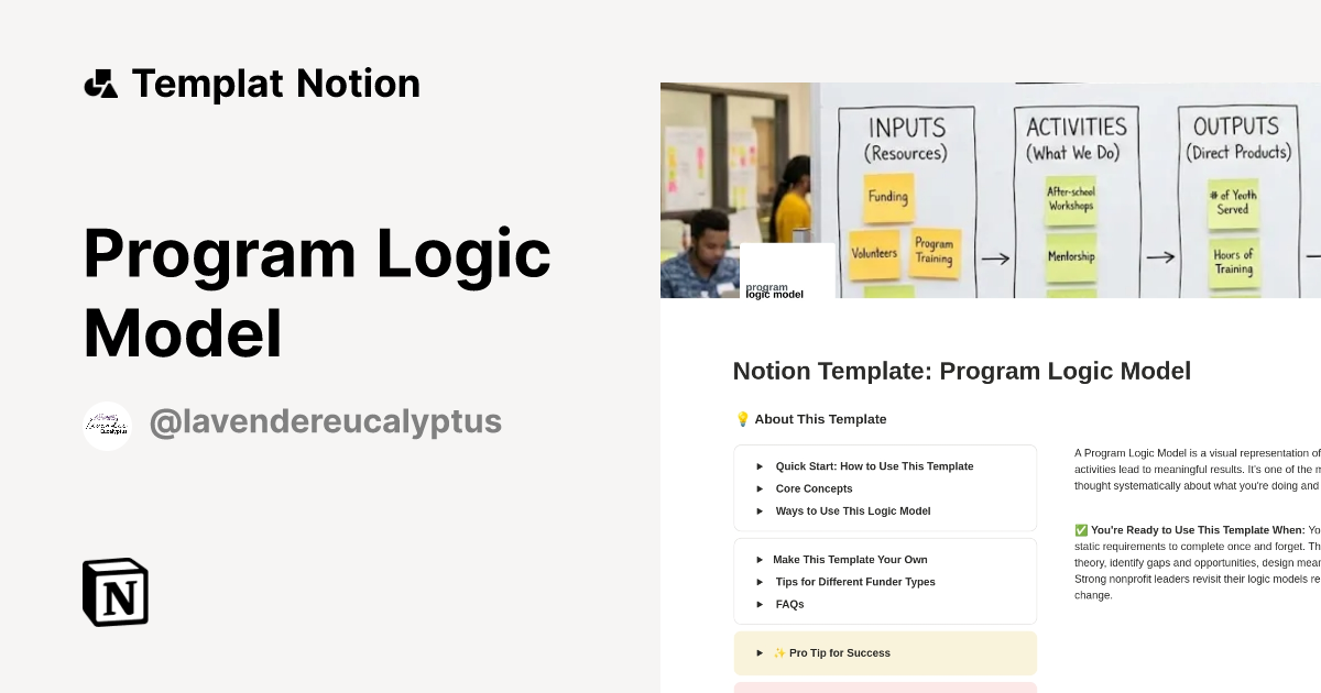 Templat Program Logic Model | Notion Marketplace