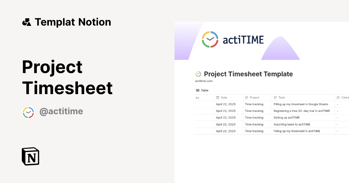 Templat Project Timesheet | Notion Marketplace