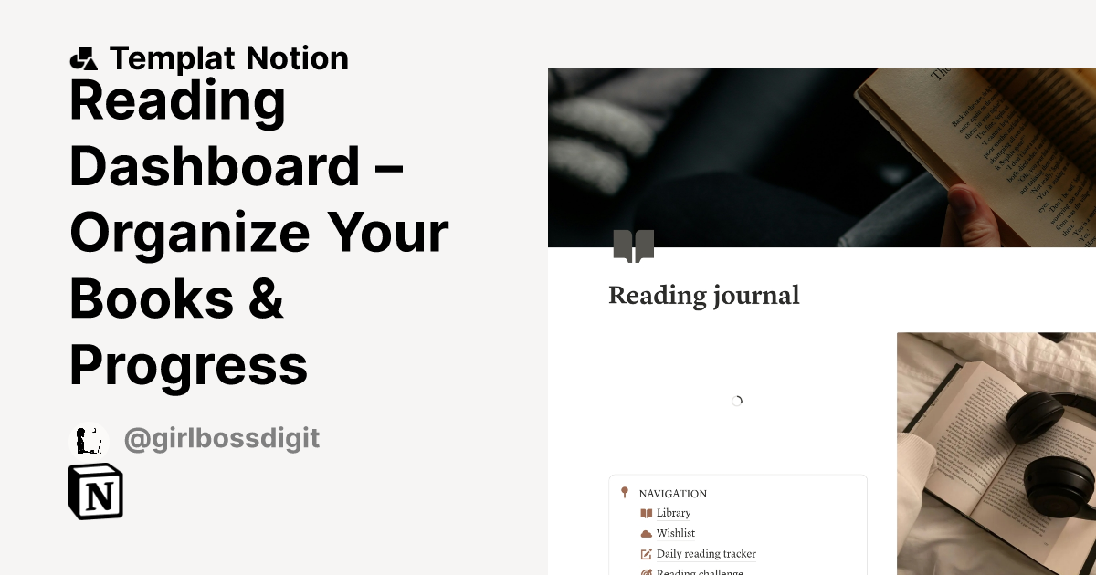 Templat Reading Dashboard – Organize Your Books & Progress | Notion ...