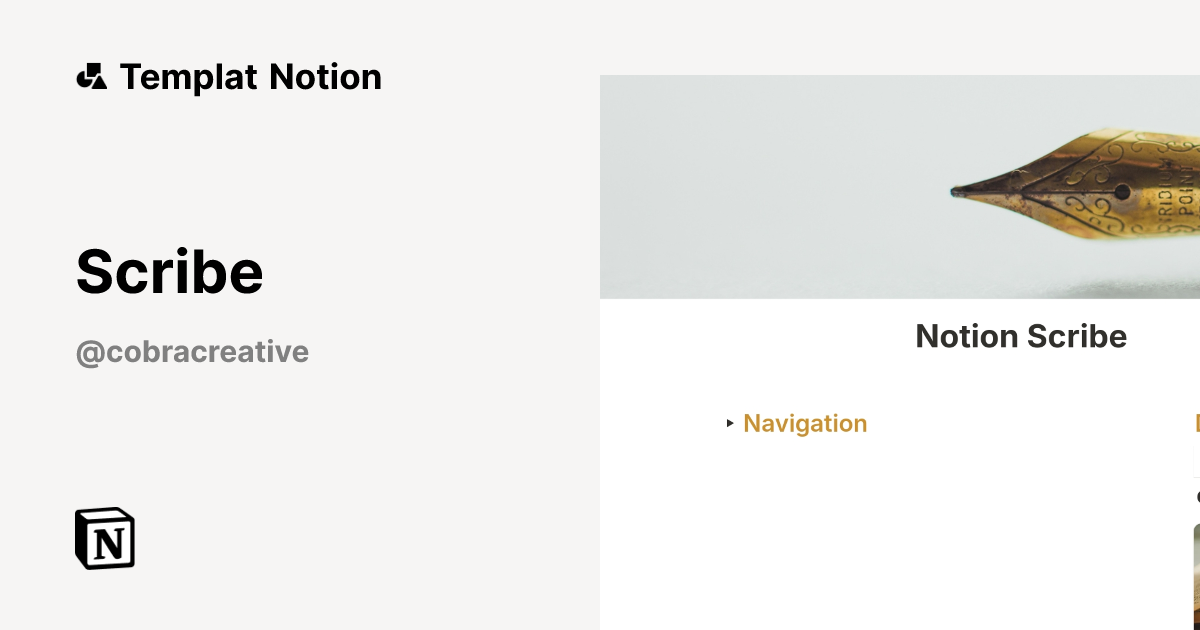 Scribe Templat oleh Cobra | Notion Marketplace