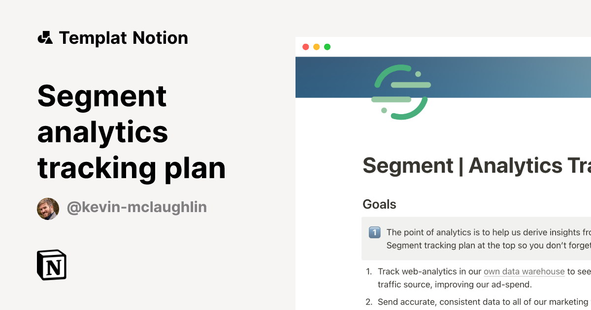 Segment analytics tracking plan Templat oleh Kevin McLaughlin | Notion ...