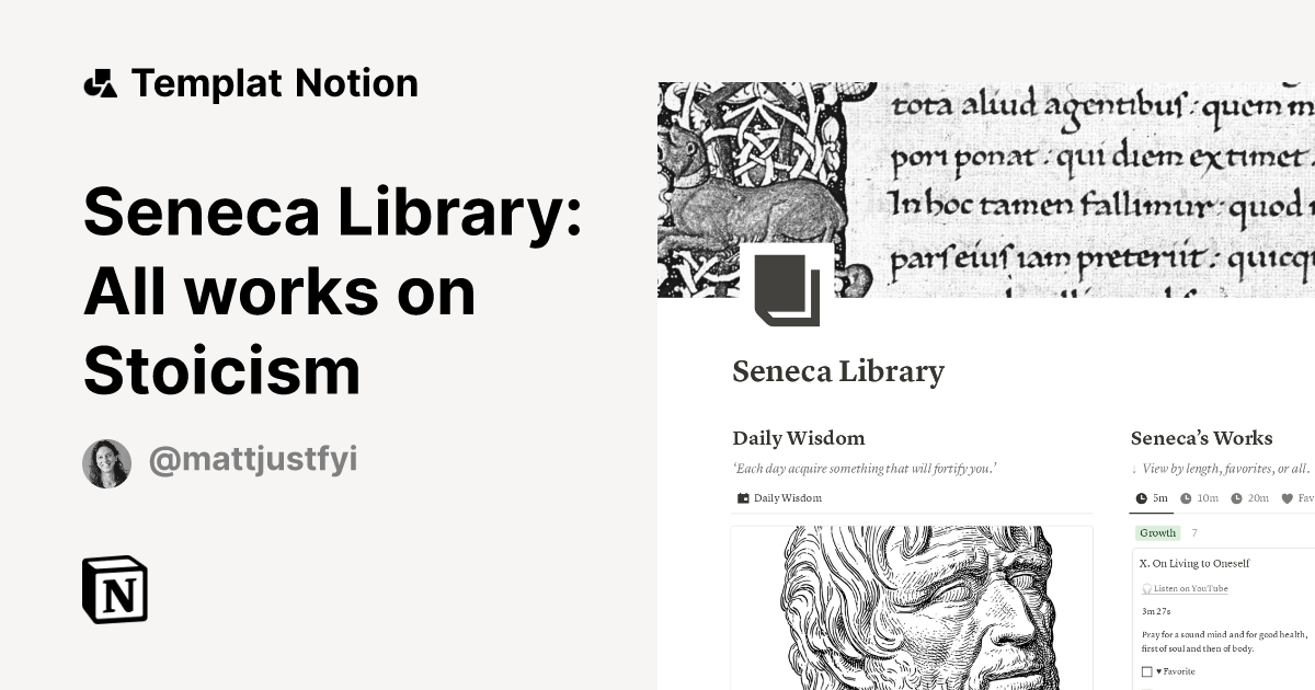 Seneca Library: All works on Stoicism Templat oleh Matt Schultz ...