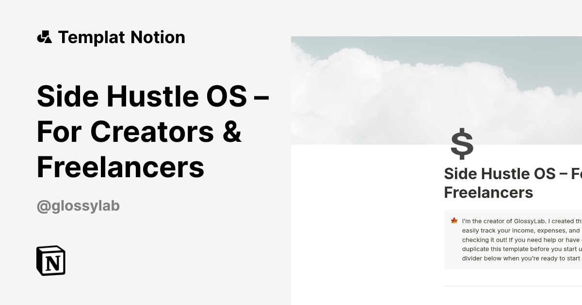Side Hustle OS – For Creators & Freelancers Templat oleh GlossyLab ...