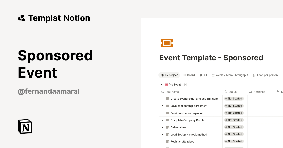 Templat Sponsored Event | Notion Marketplace