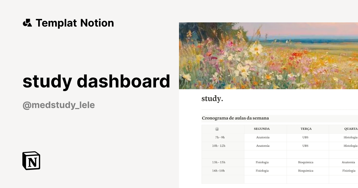 Templat study dashboard | Notion Marketplace