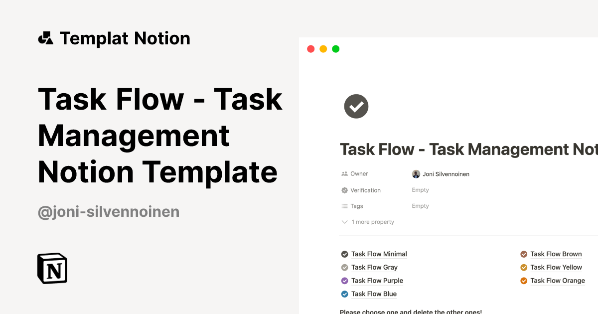 Task Flow - Task Management Notion Template Templat oleh Joni ...