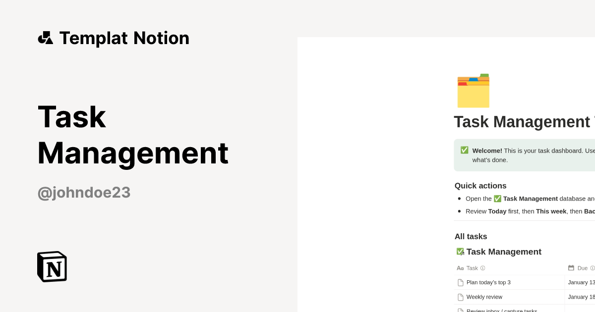 Templat Task Management | Notion Marketplace