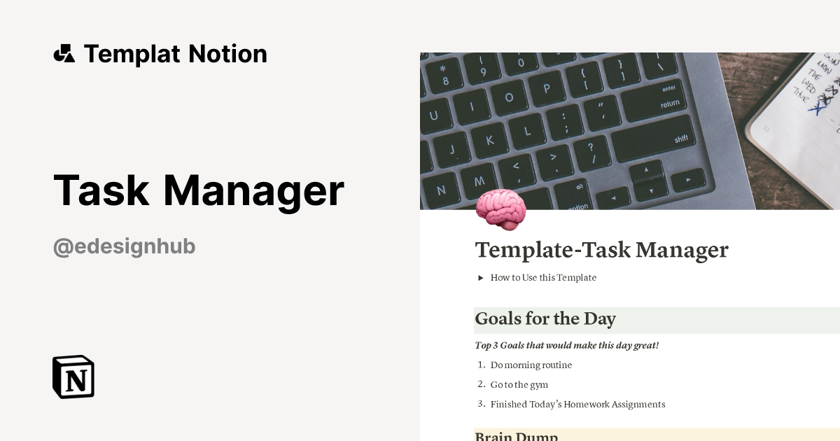 Templat Task Manager | Notion Marketplace