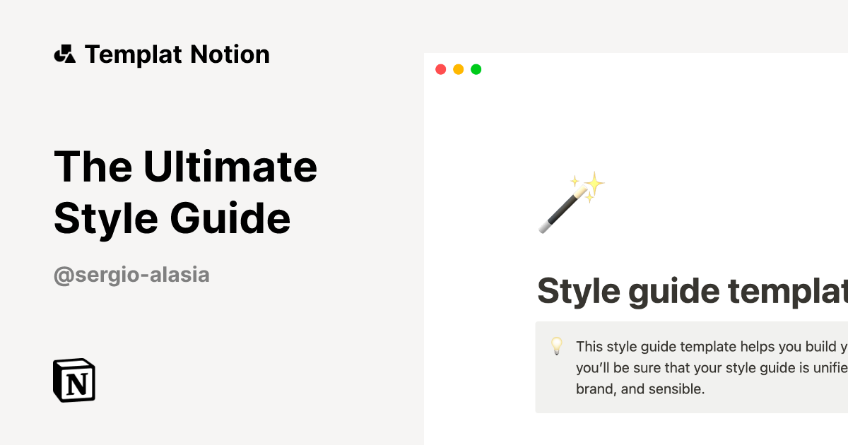 Templat The Ultimate Style Guide | Notion Marketplace