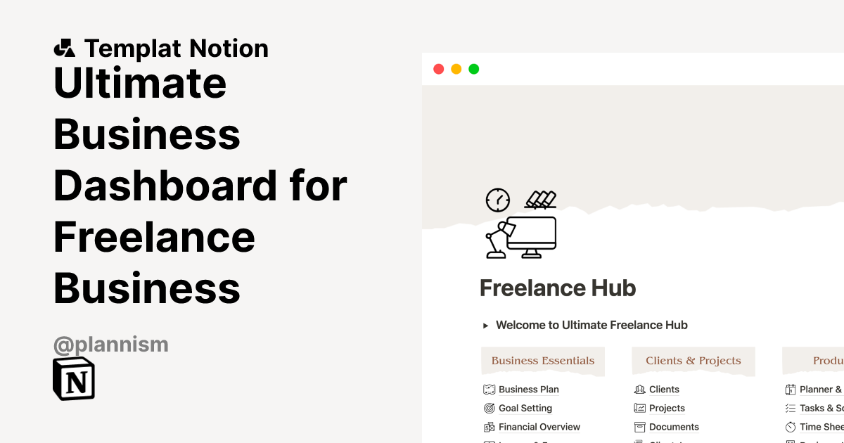 Templat Ultimate Business Dashboard for Freelance Business | Notion ...