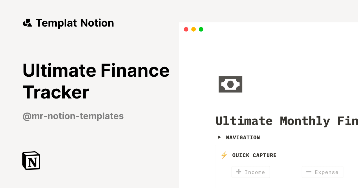 Templat Ultimate Finance Tracker | Notion Marketplace
