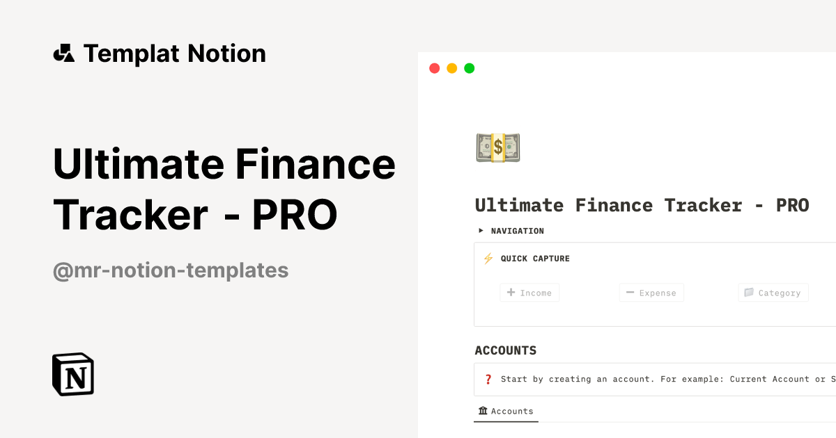 Templat Ultimate Finance Tracker - PRO | Notion Marketplace