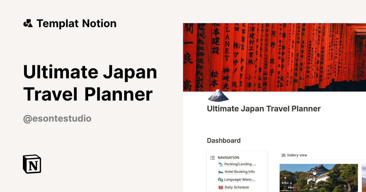 Templat Ultimate Japan Travel Planner | Notion Marketplace