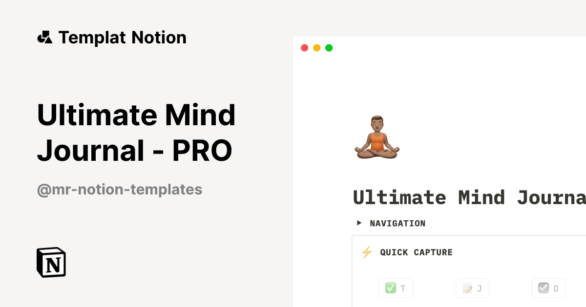 Templat Ultimate Mind Journal - PRO | Notion Marketplace