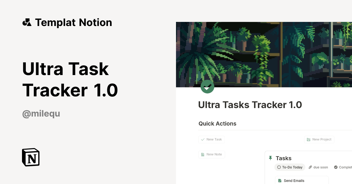 Ultra Task Tracker 1.0 Templat oleh Milequ | Notion Marketplace