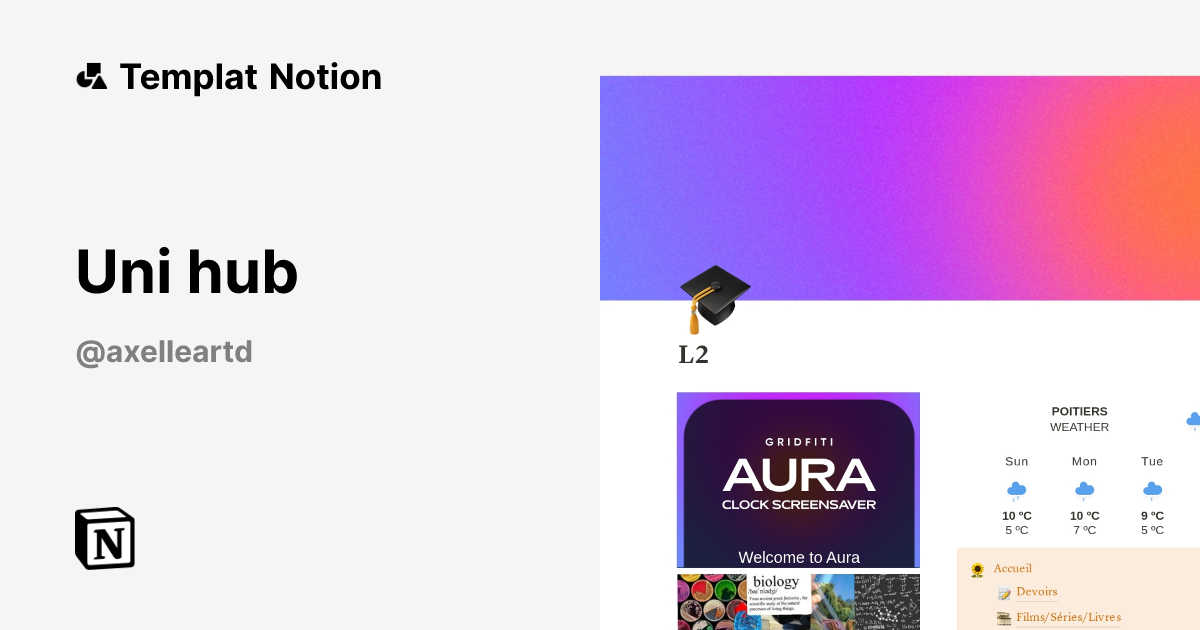Uni hub Templat oleh Axellere | Notion Marketplace