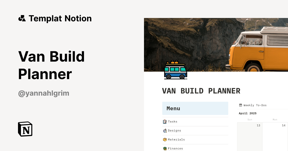 Templat Van Build Planner | Notion Marketplace
