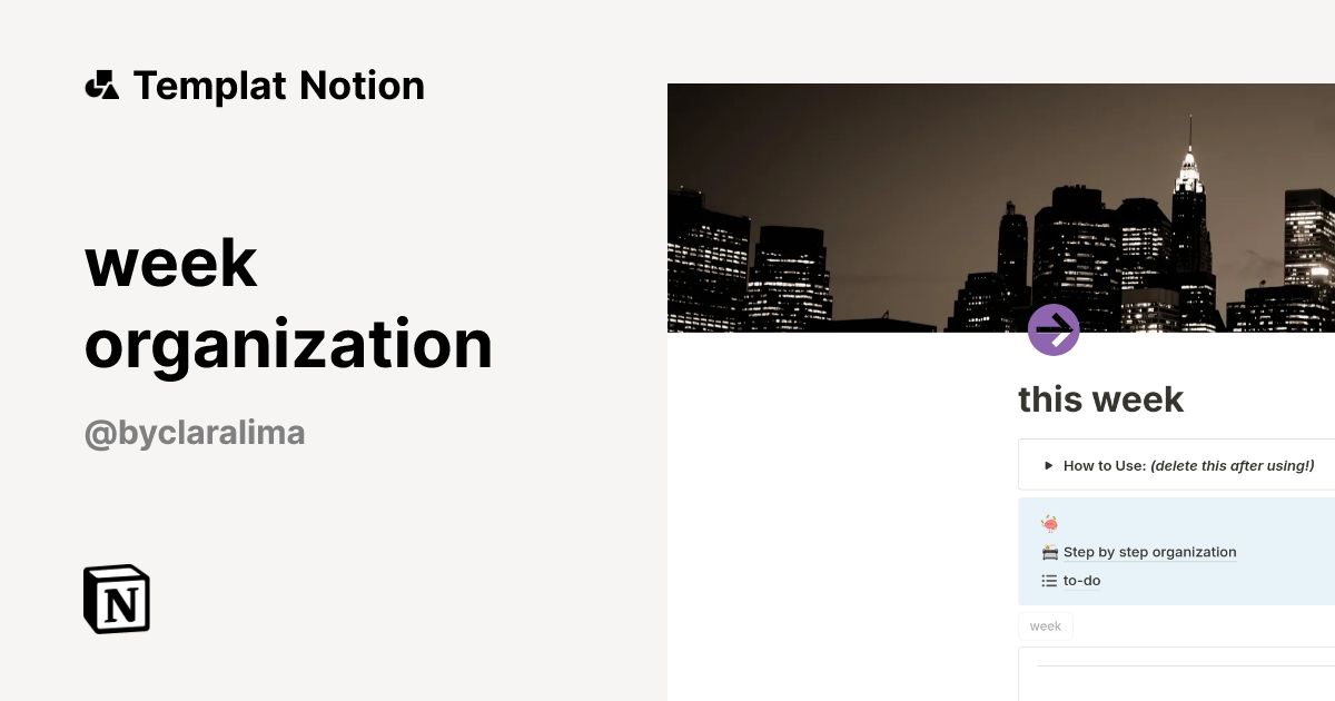week organization Templat oleh by clara | Notion Marketplace