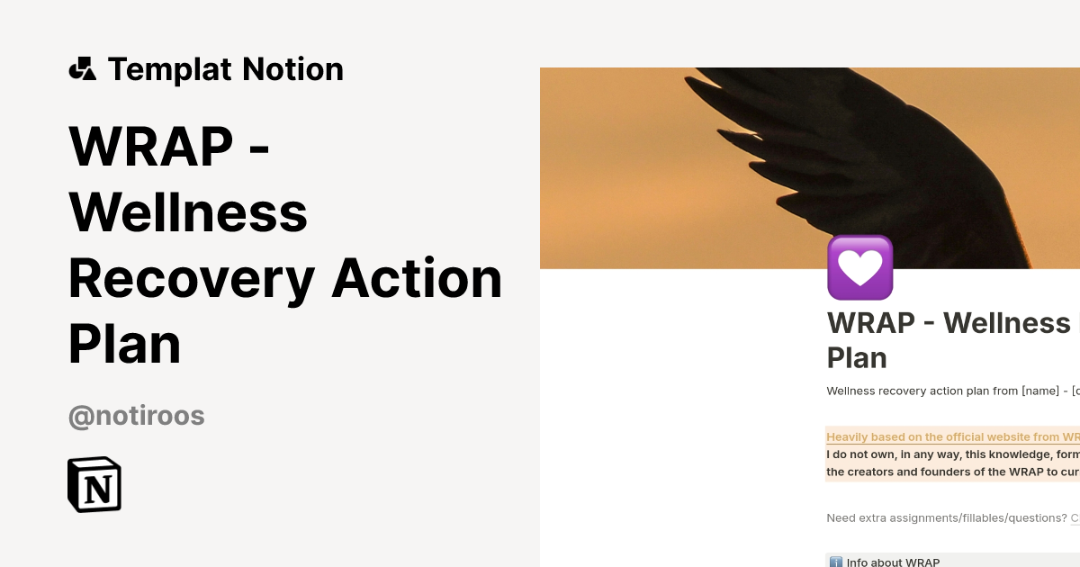 Templat WRAP - Wellness Recovery Action Plan | Notion Marketplace