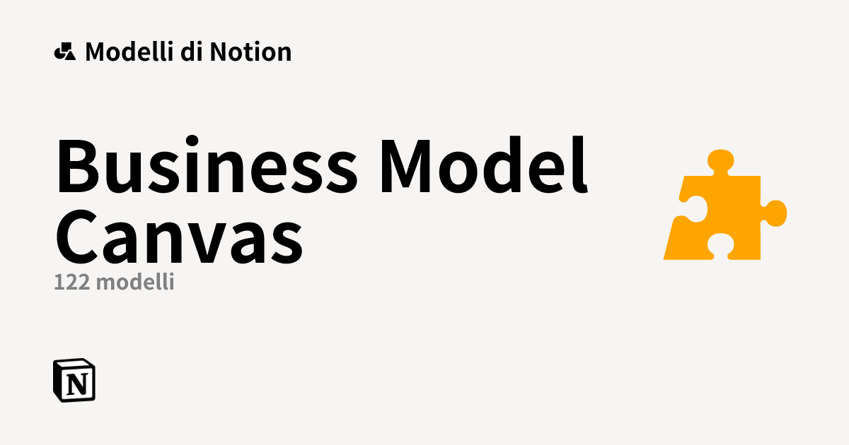 Modelli Business Model Canvas gratuiti di Notion | Marketplace Notion