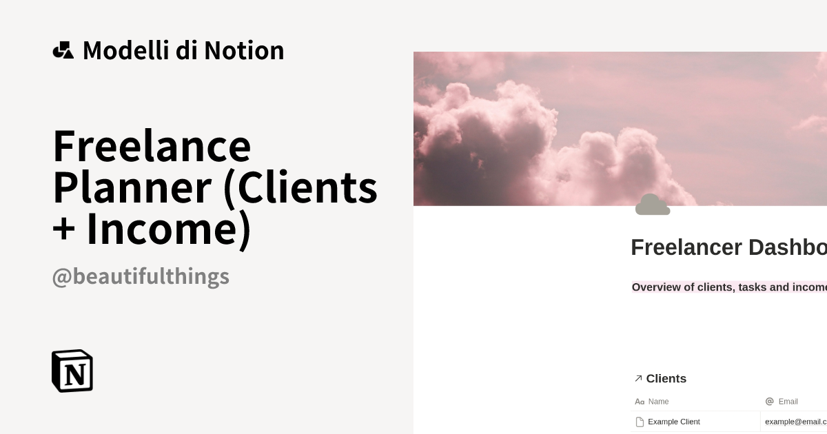 Modello Freelancer Business Dashboard | Marketplace Notion