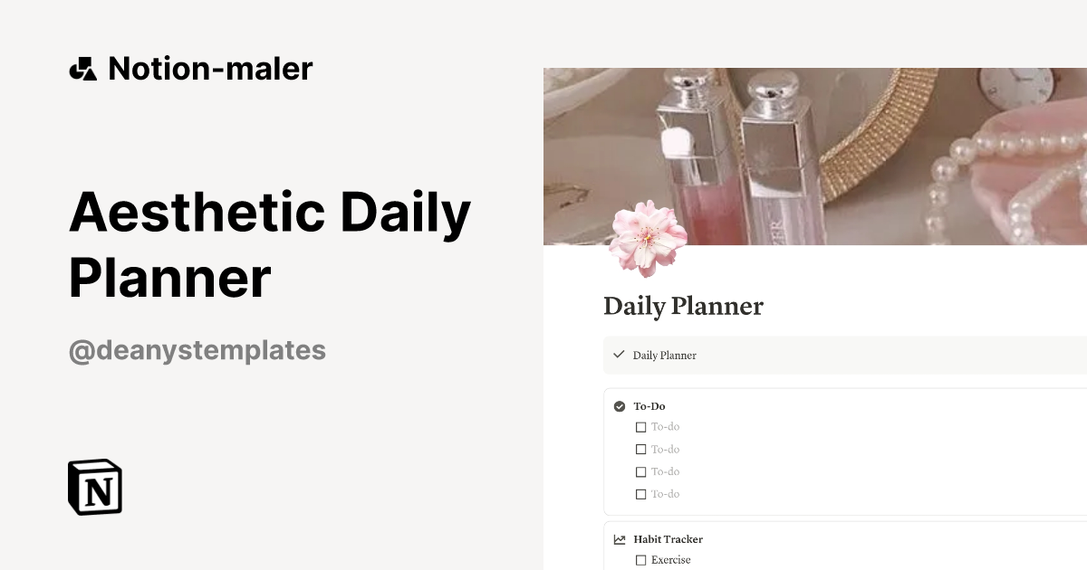 Aesthetic Daily Planner-mal av Nadine | Notions markedsplass