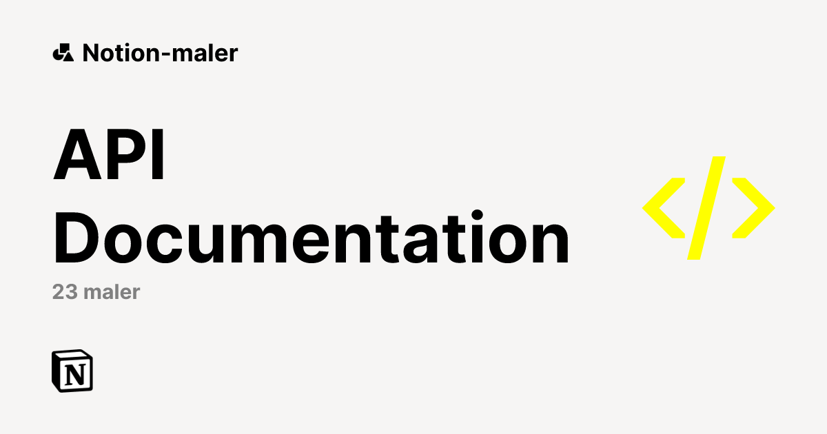 Gratis API Documentation-maler fra Notion | Notions markedsplass