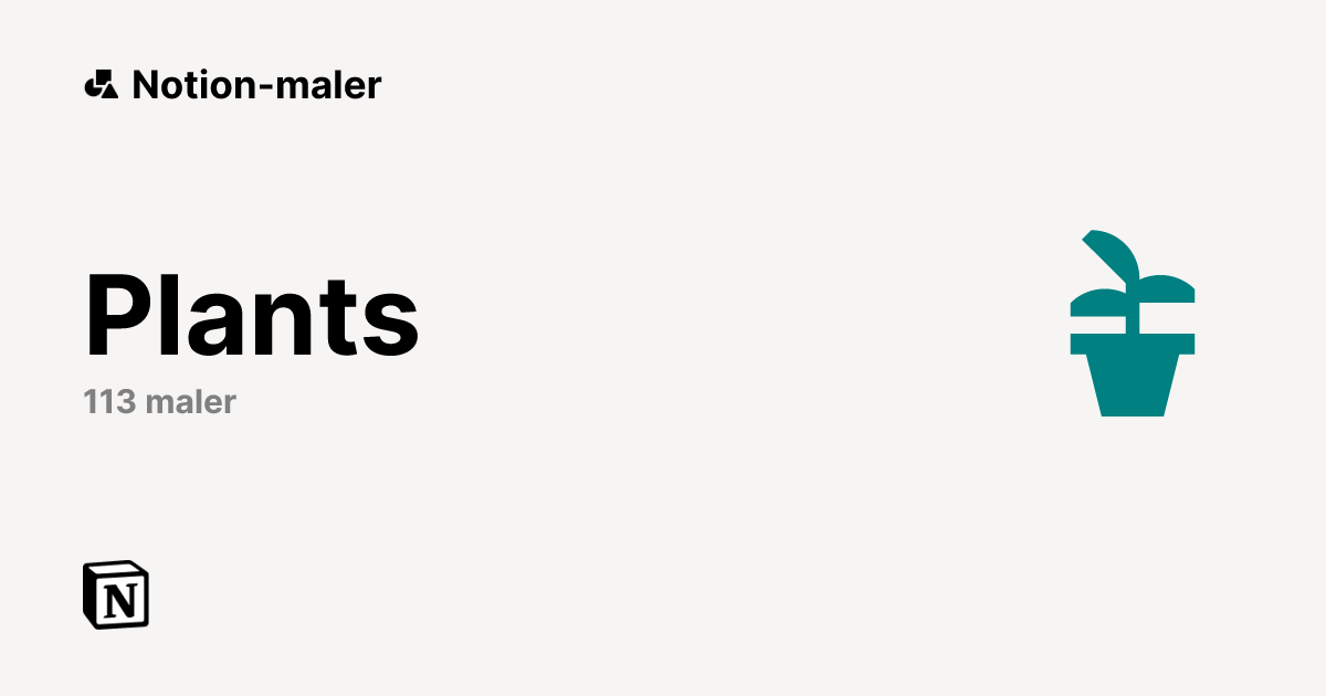 Gratis Plants-maler fra Notion | Notions markedsplass