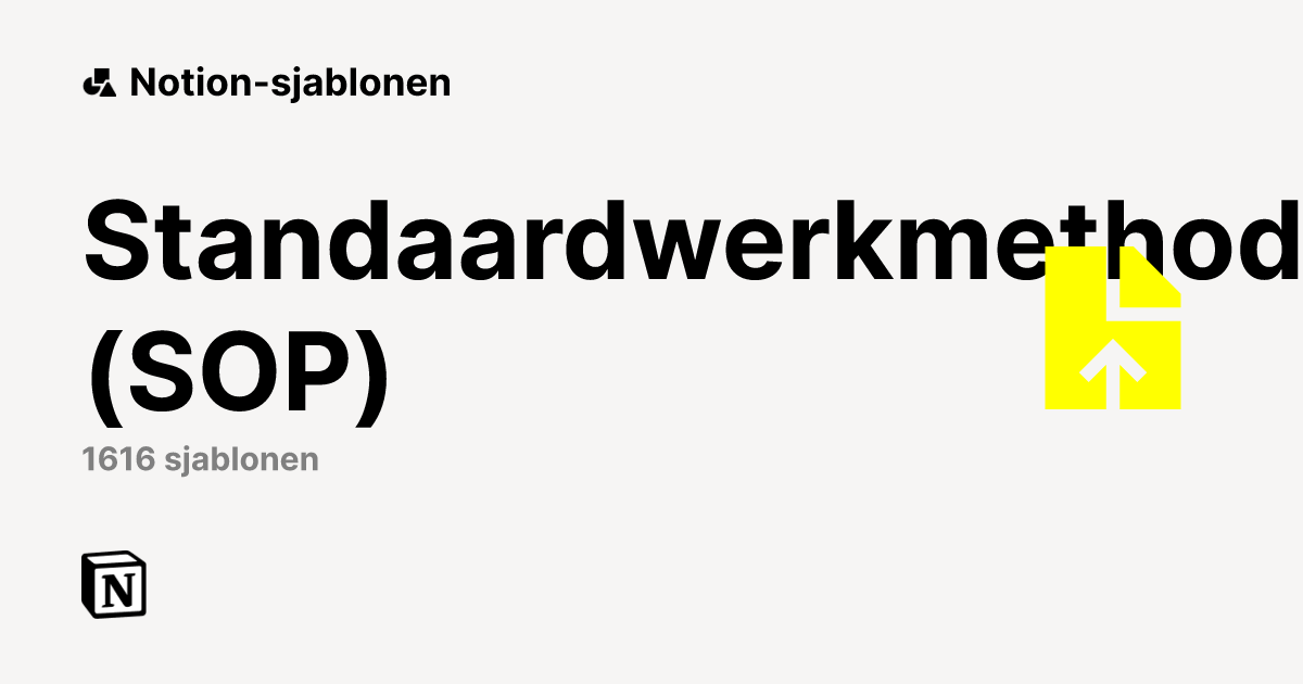 Populairste sjablonen voor Standaardwerkmethode (SOP) van Notion ...