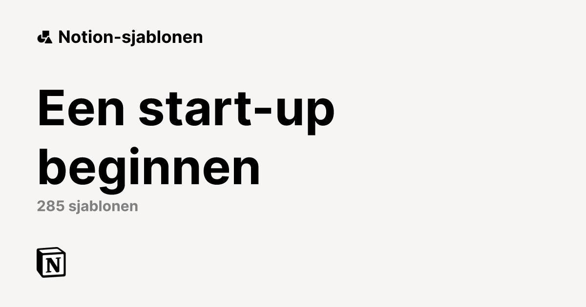 Populairste sjablonen voor Een start-up beginnen van Notion | Notion ...
