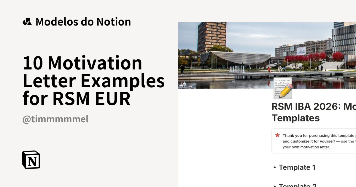 10 Motivation Letter Examples for RSM EUR Modelo por timmmmel ...
