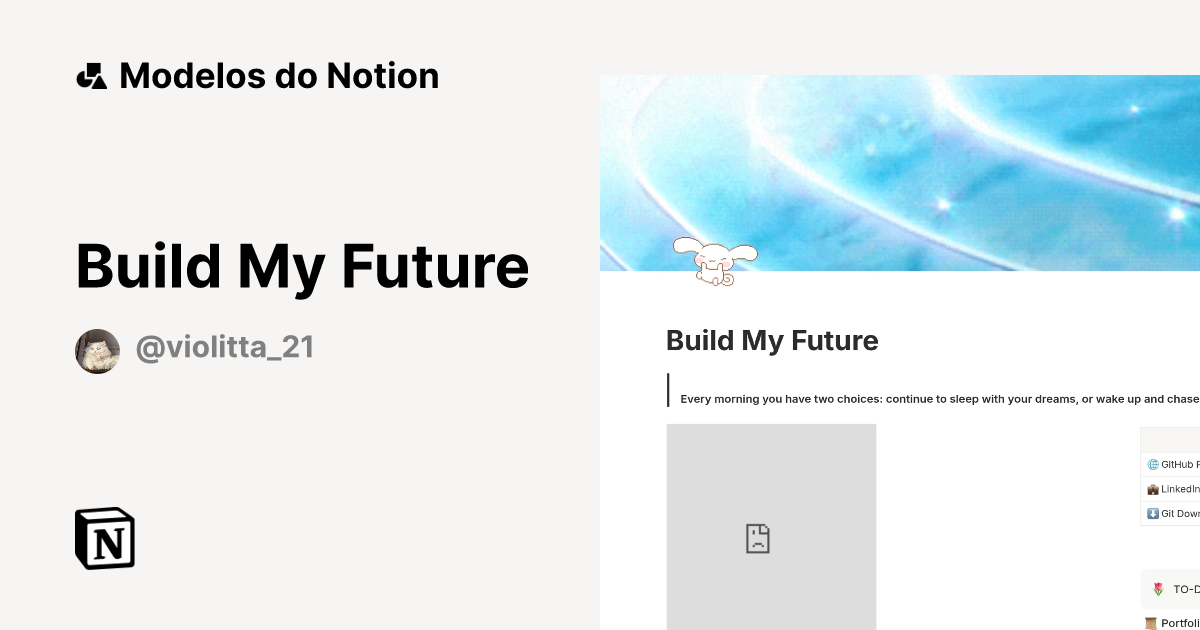 Modelo Build My Future | Marketplace do Notion