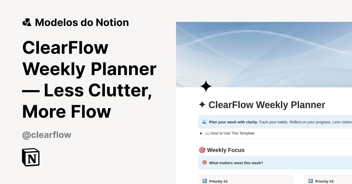 Modelo ClearFlow Weekly Planner — Less Clutter, More Flow | Marketplace ...