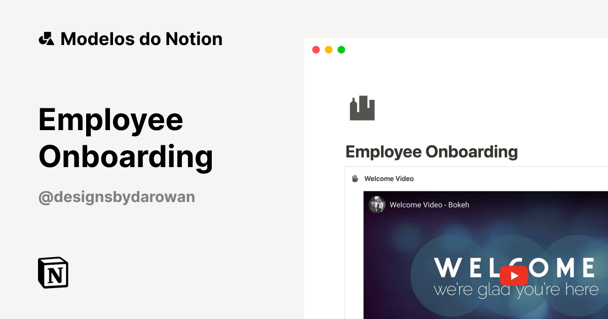 Modelo Employee Onboarding | Marketplace do Notion