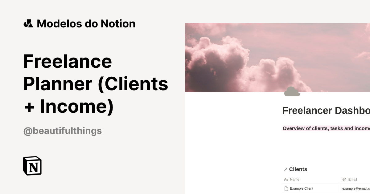 Modelo Freelancer Business Dashboard | Marketplace do Notion