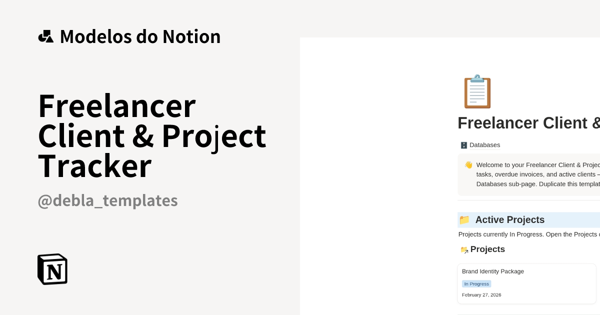 Freelancer Client & Project Tracker Modelo por Debla | Marketplace do ...