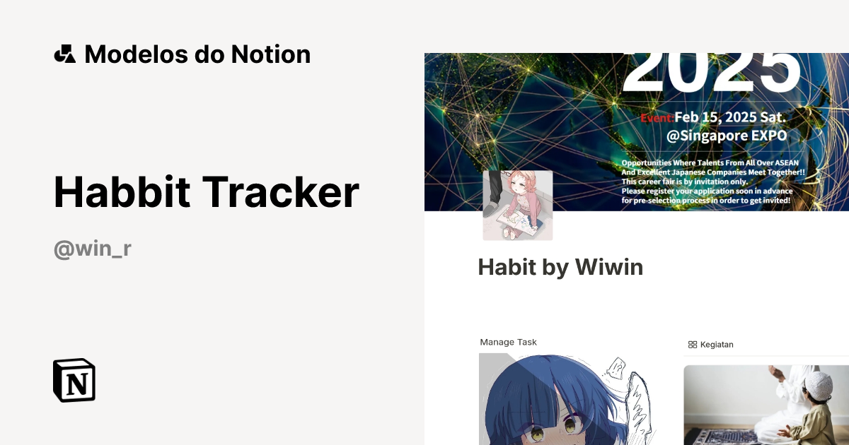 Habbit Tracker Modelo por WiwinRistanto | Marketplace do Notion