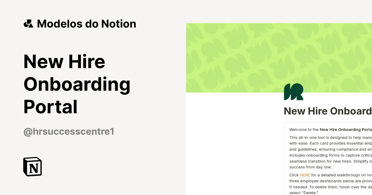New Hire Onboarding Portal Modelo por HR Success Centre | Marketplace ...