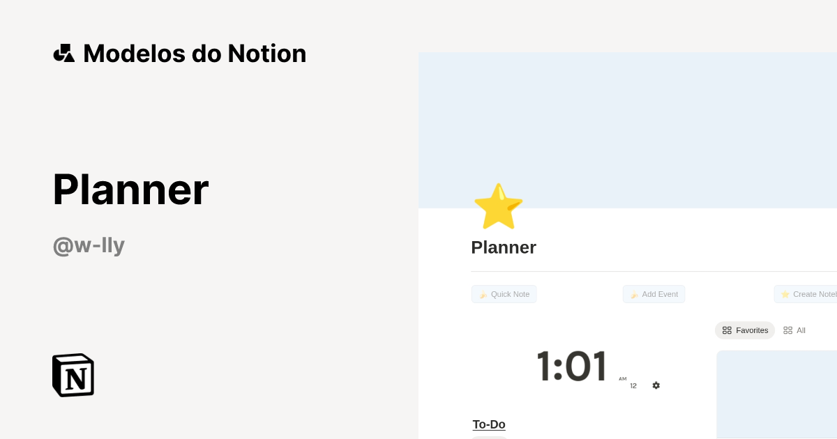 Modelo Planner | Marketplace do Notion