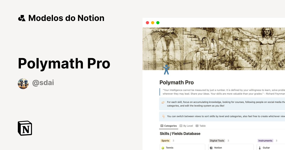 Polymath Pro Modelo por Santiago | Marketplace do Notion