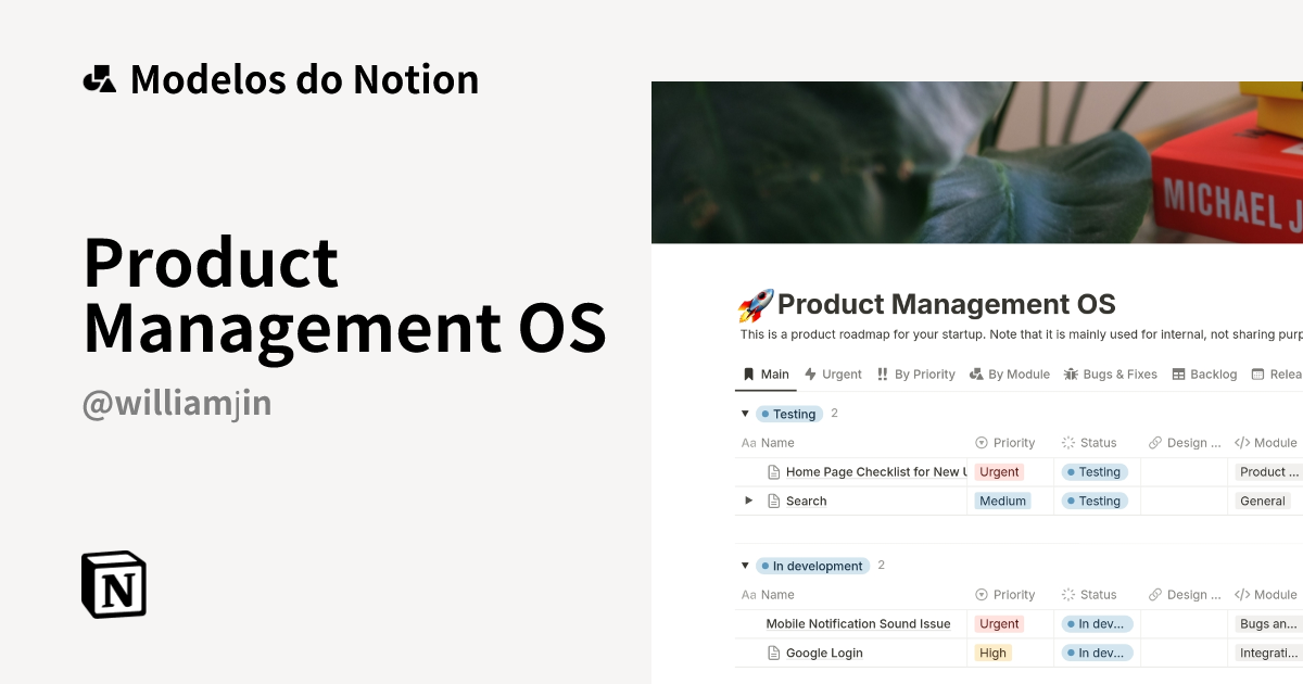 Modelo Product Management OS | Marketplace do Notion