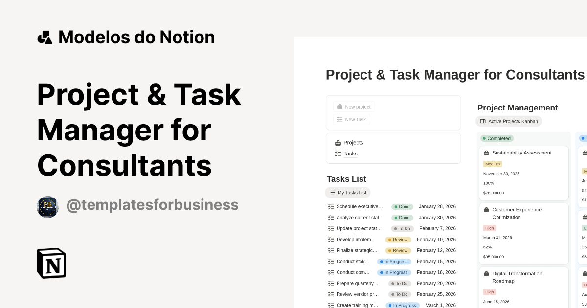 Project & Task Manager for Consultants Modelo por System4Business Co ...