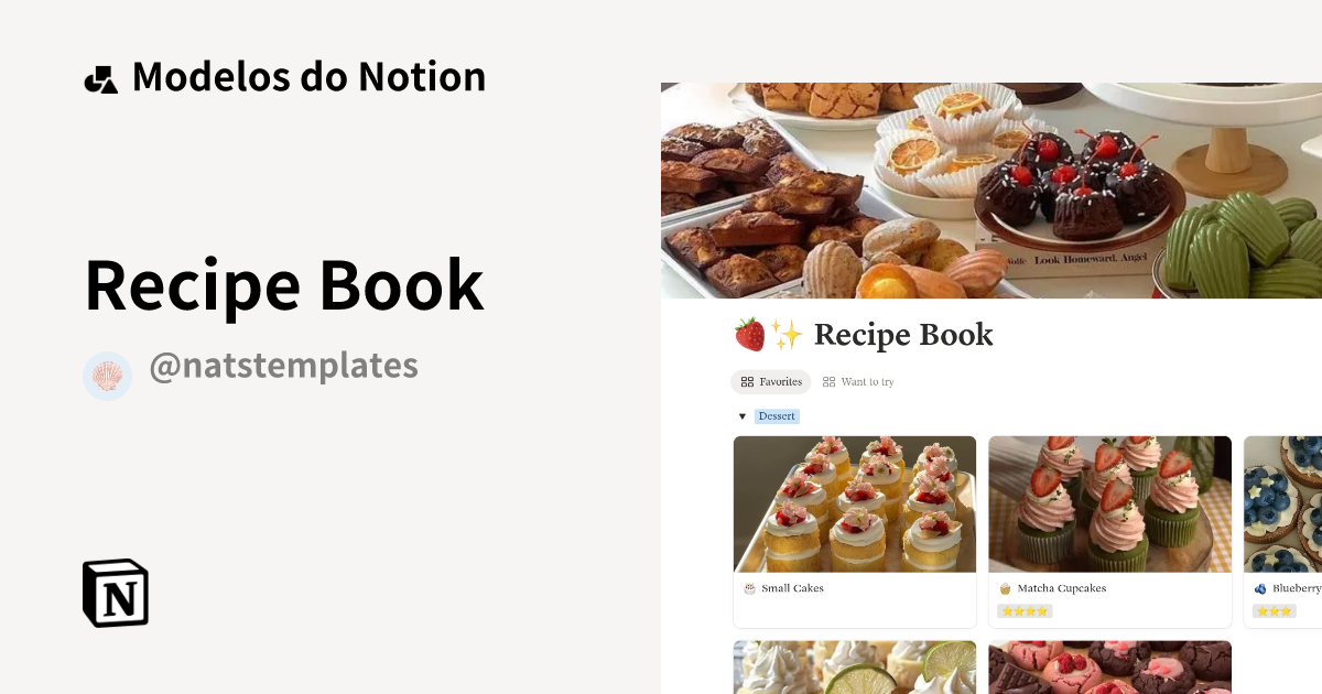 Modelo Recipe Book | Marketplace do Notion