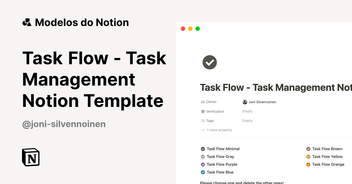 Task Flow - Task Management Notion Template Modelo por Joni ...