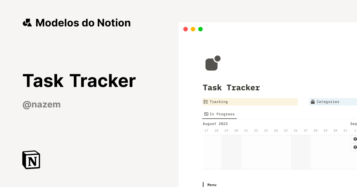 Modelo Task Tracker | Marketplace do Notion