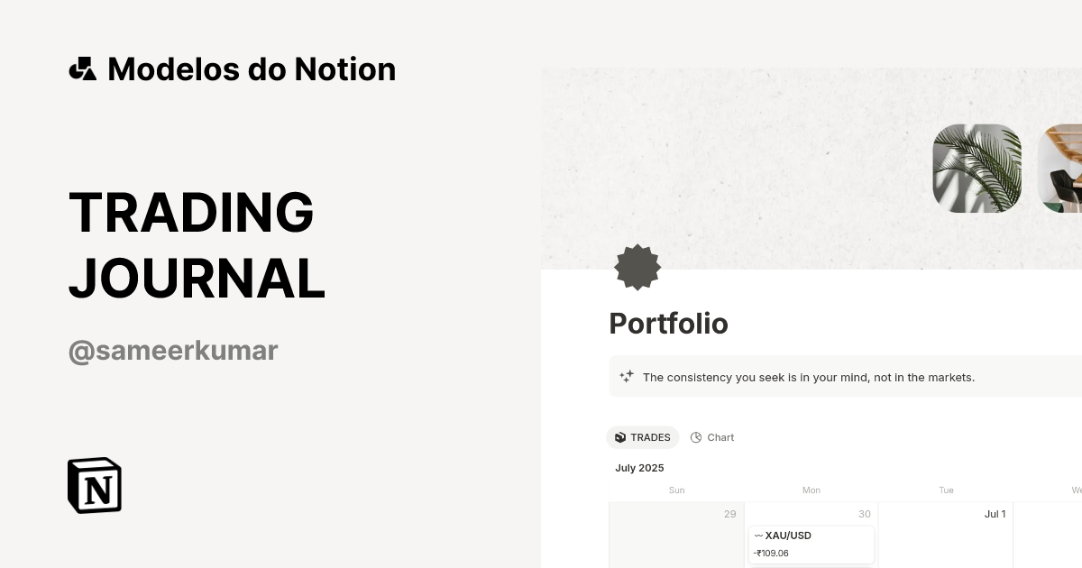 TRADING JOURNAL Modelo por Trading Journal | Marketplace do Notion